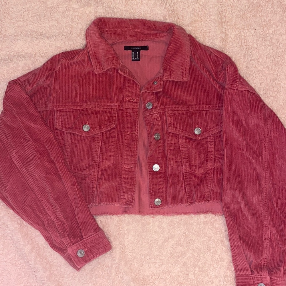 Pink cropped shacket